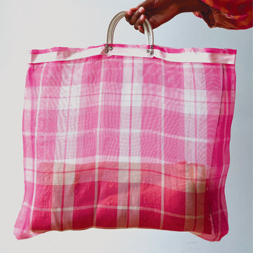 Market Bag - Pink Plaid