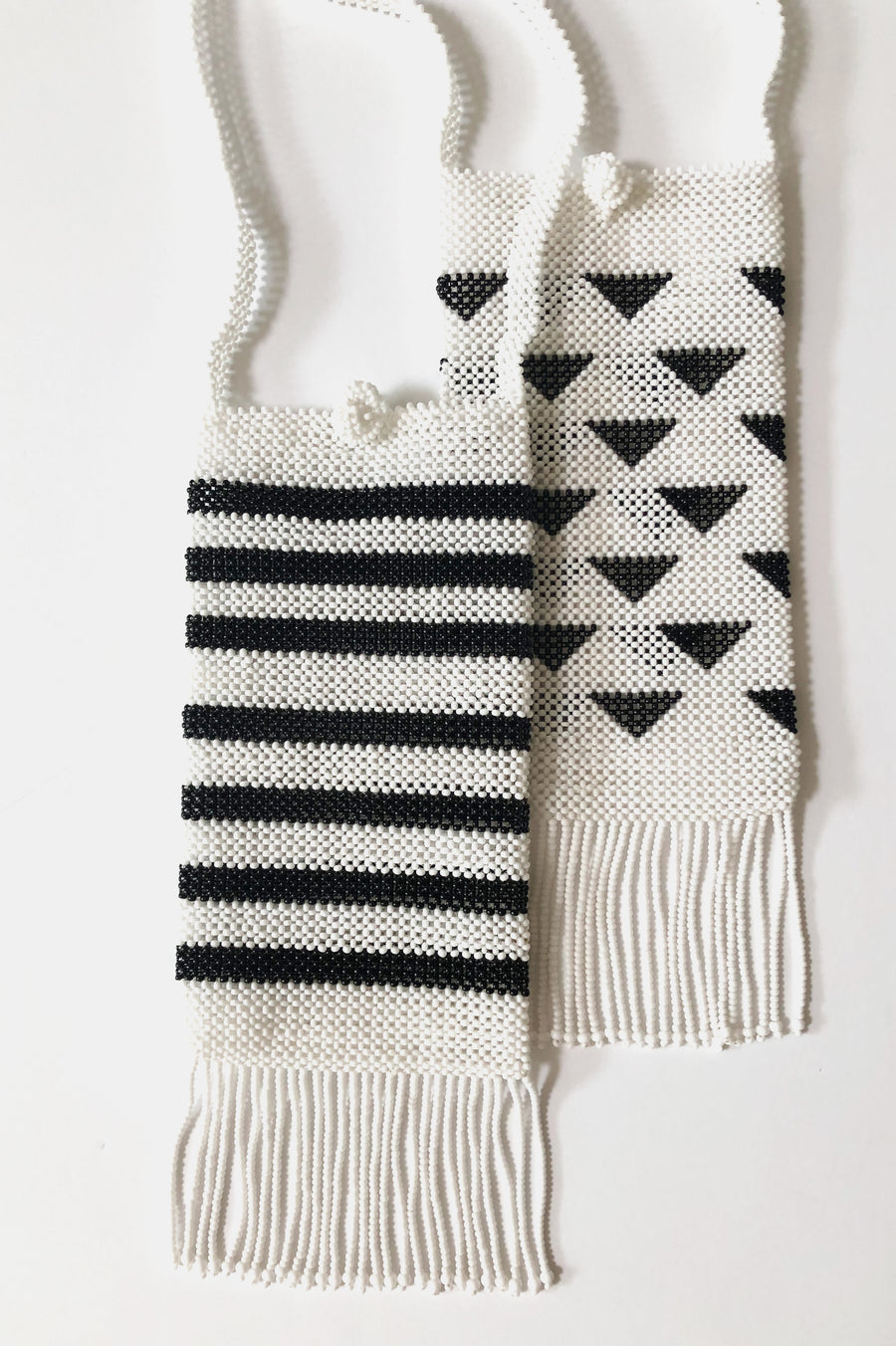Beaded Fringe Phone Pouch - Triangles