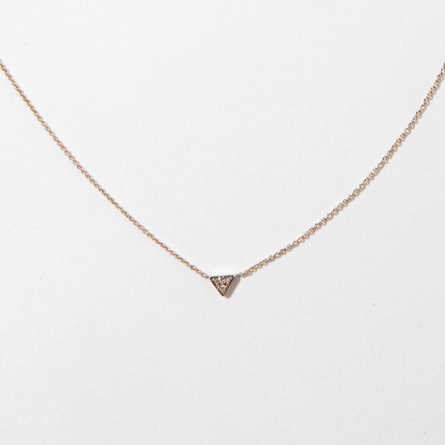 Drift 14K Pave Diamond Triangle Necklace