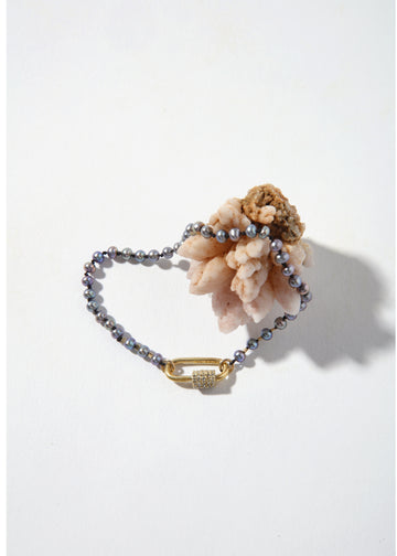 ÖNA Bracelet - Dark Pearl with Paperclip