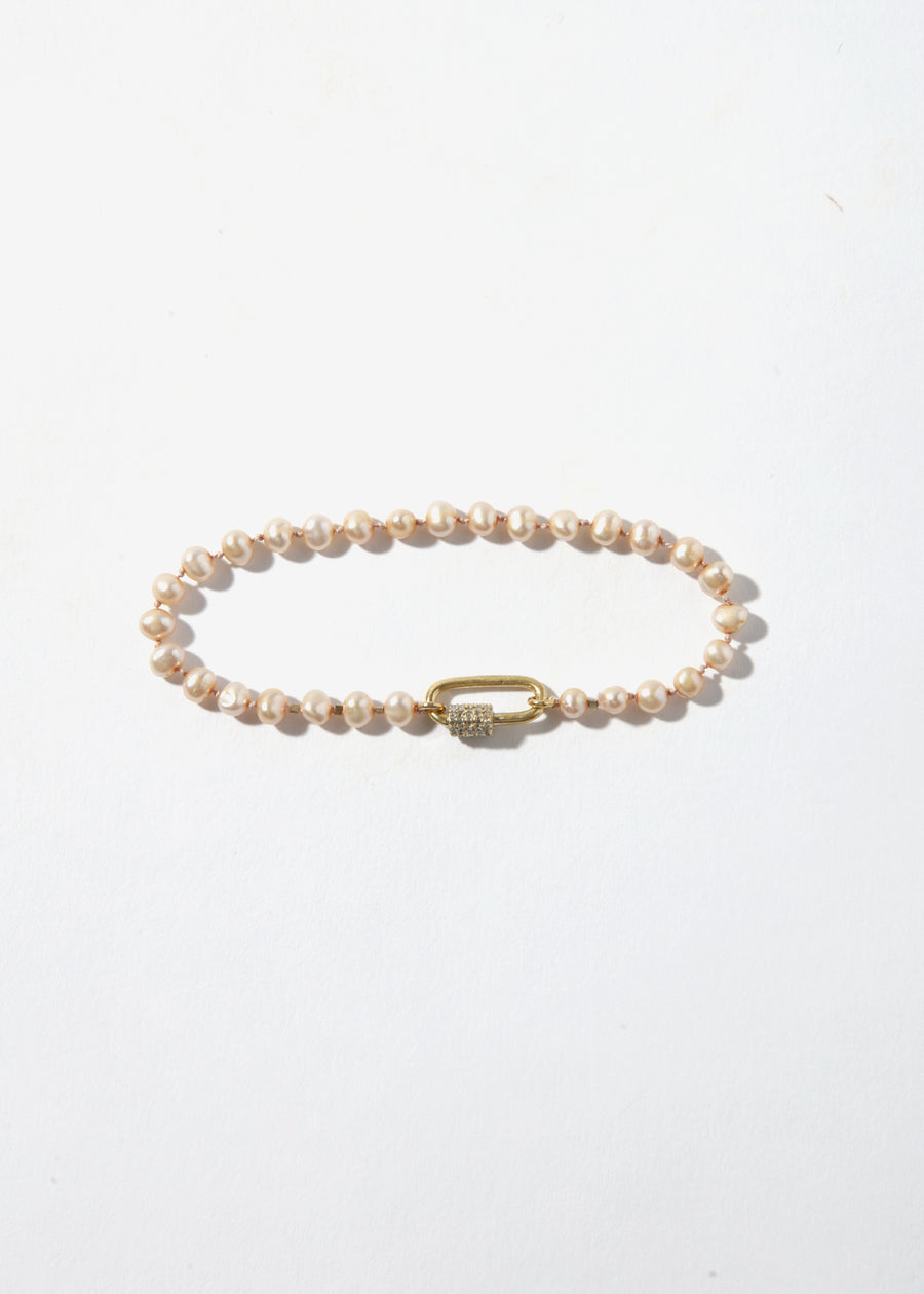 ÖNA Bracelet - Light Pearl with Paperclip