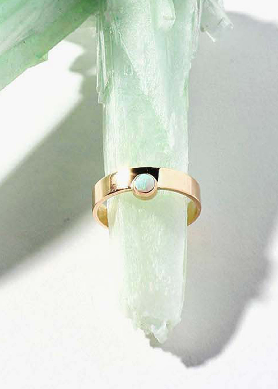 Sister Sun 14k Ring Band with Opal