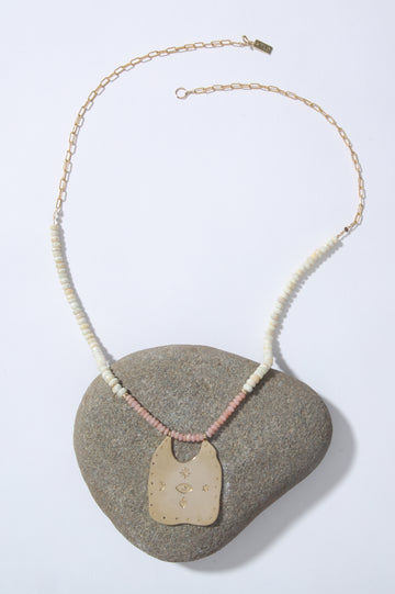 Sagrado Necklace - Talisman on Silverite and Pink Opal