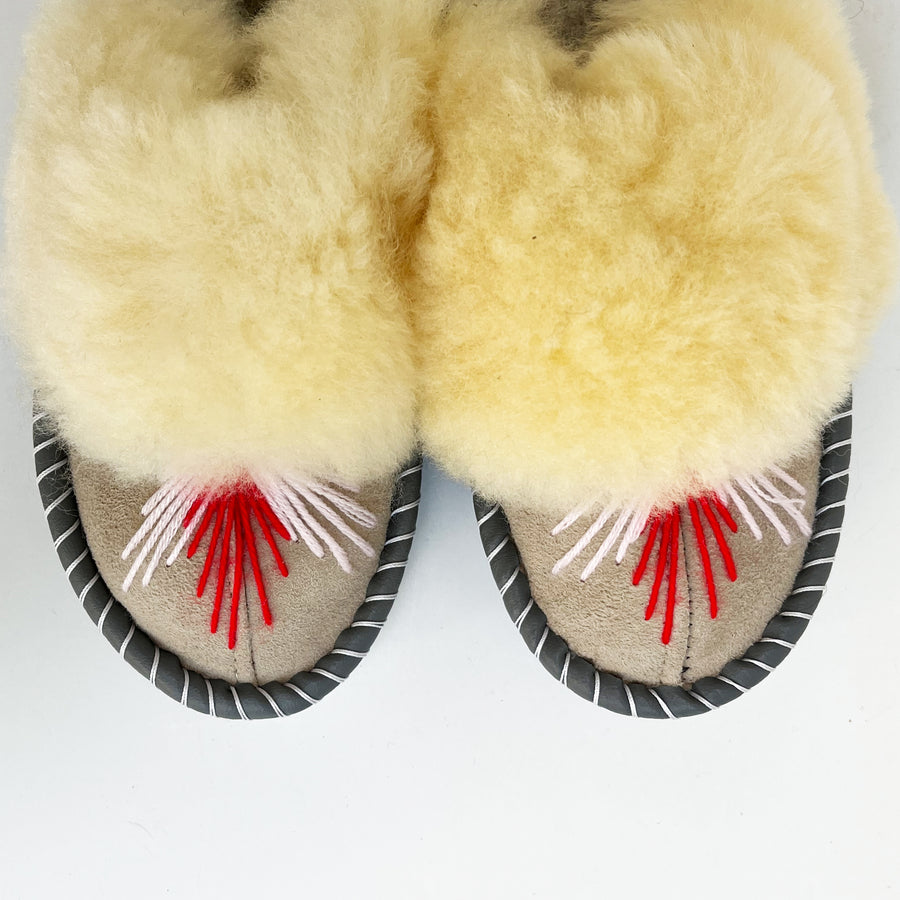 Sheepskin Slippers -  Backless Red/Pink Size 37