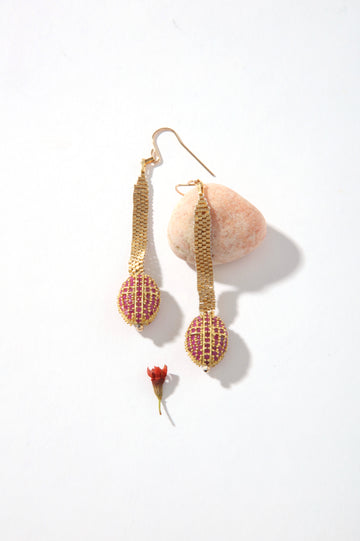 Aurora Earrings With Pave Bead