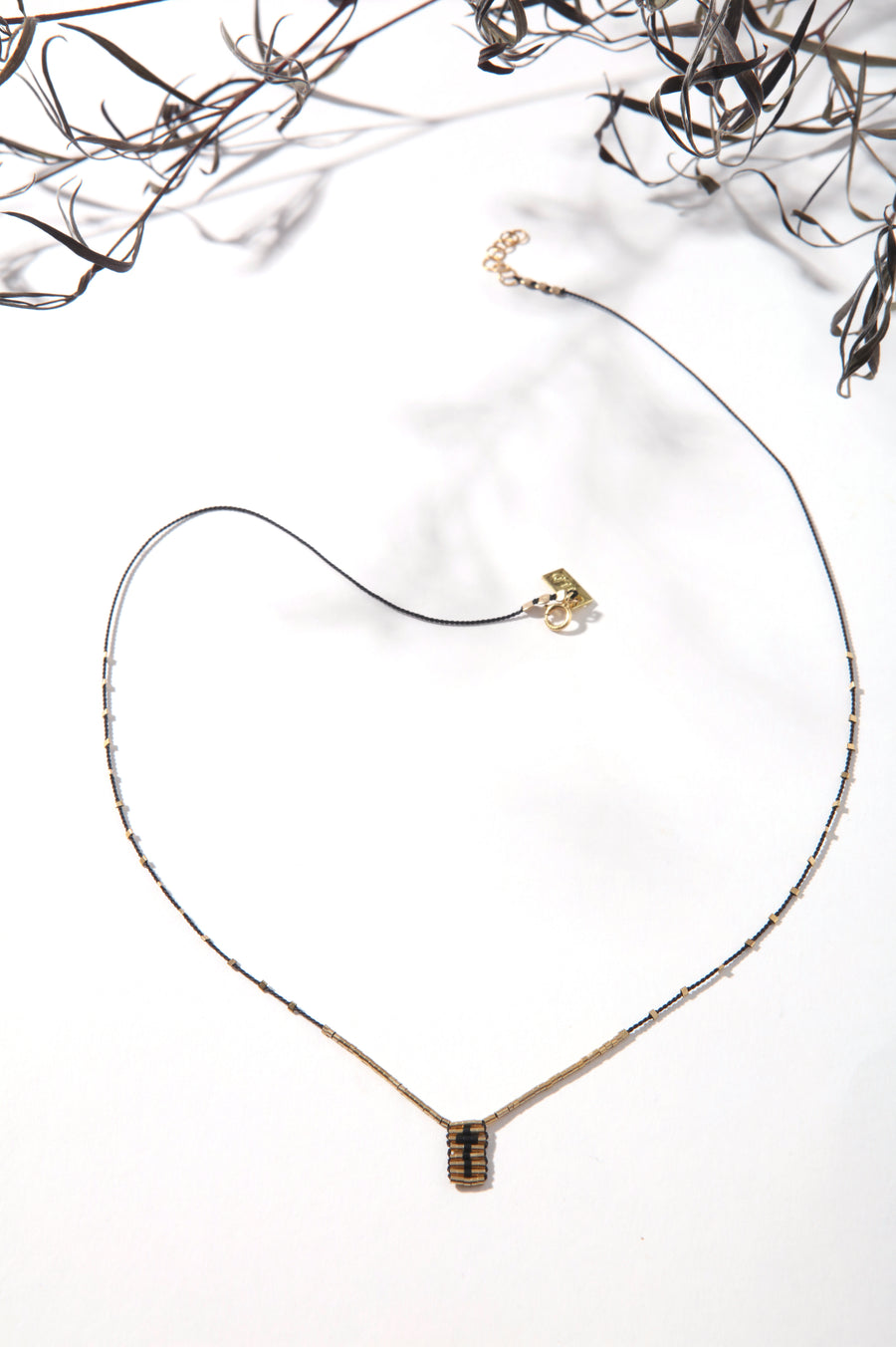 Aurora Beaded Cross Necklace Short