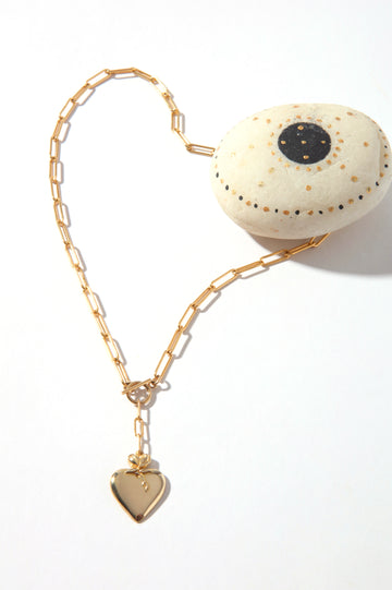 Aurora Blooming Heart Necklace on Paperclip Chain