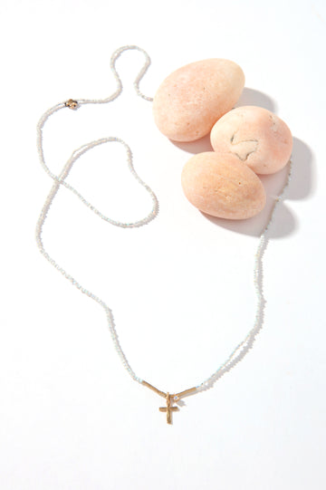 Aurora Opals Long with Charm Necklace