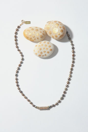 Dove Half Pearl Long Necklace