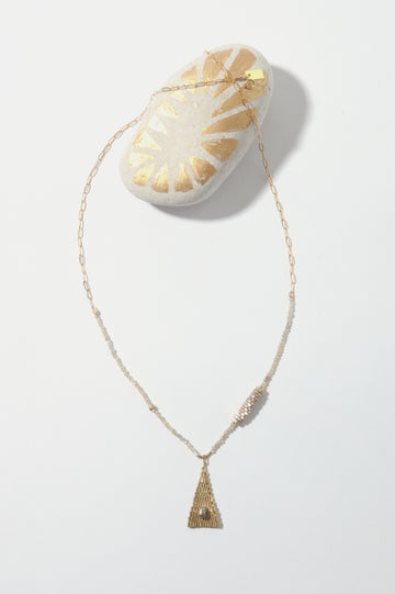 Dove Pyramid on Zircon Necklace