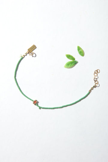 Garden Bracelet - Gold Flower on Green