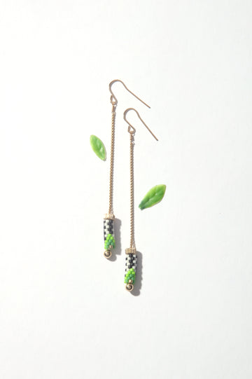 Garden Earrings - Green Bead