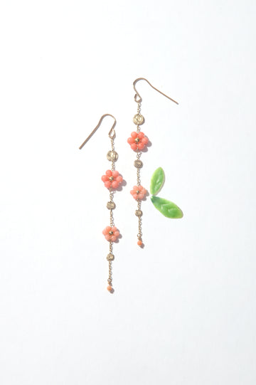 Garden Earrings - Coral Flower