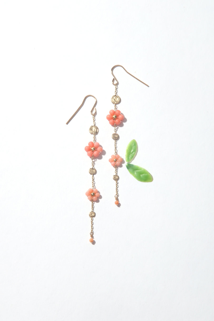 Garden Earrings - Coral Flower