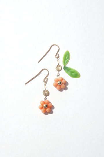 Garden Earrings - Coral Flower Short