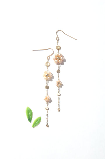 Garden Earrings - Pearl Flower Long