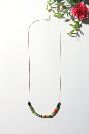 Garden Necklace - Multi Bead Poppy