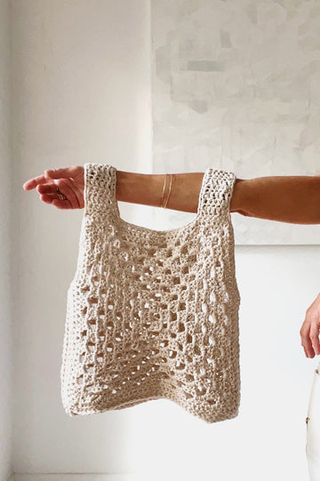ïLD Granny Square Crochet Top - White