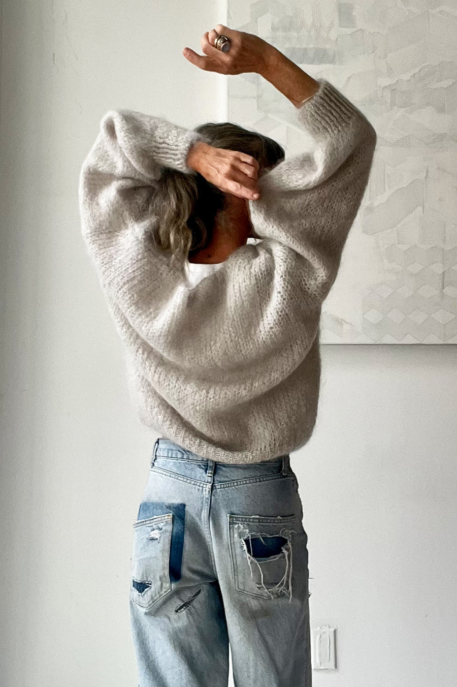 V-Neck Sweater - Grey