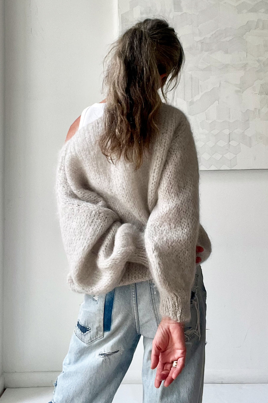 V-Neck Sweater - Grey