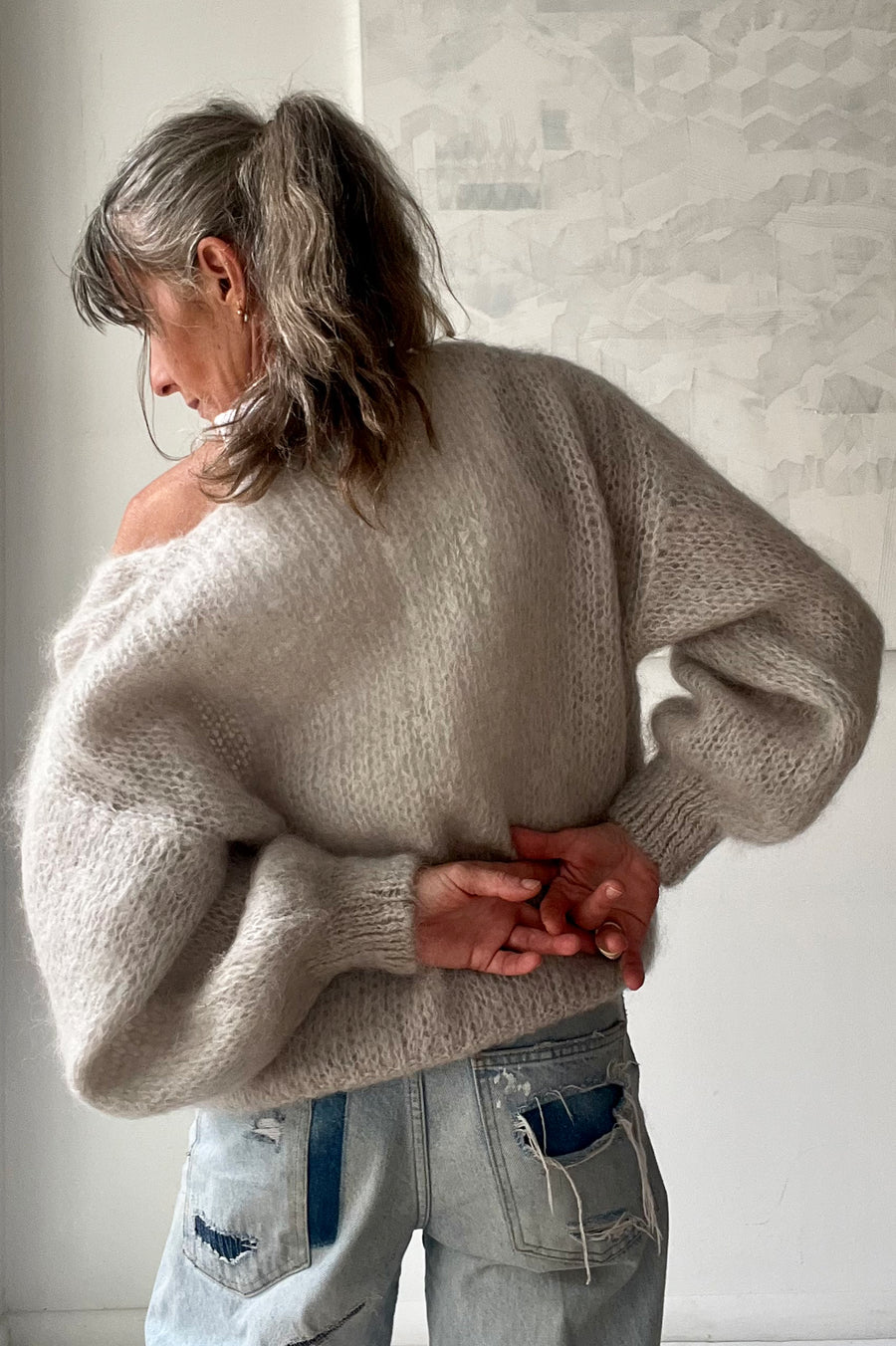 V-Neck Sweater - Grey