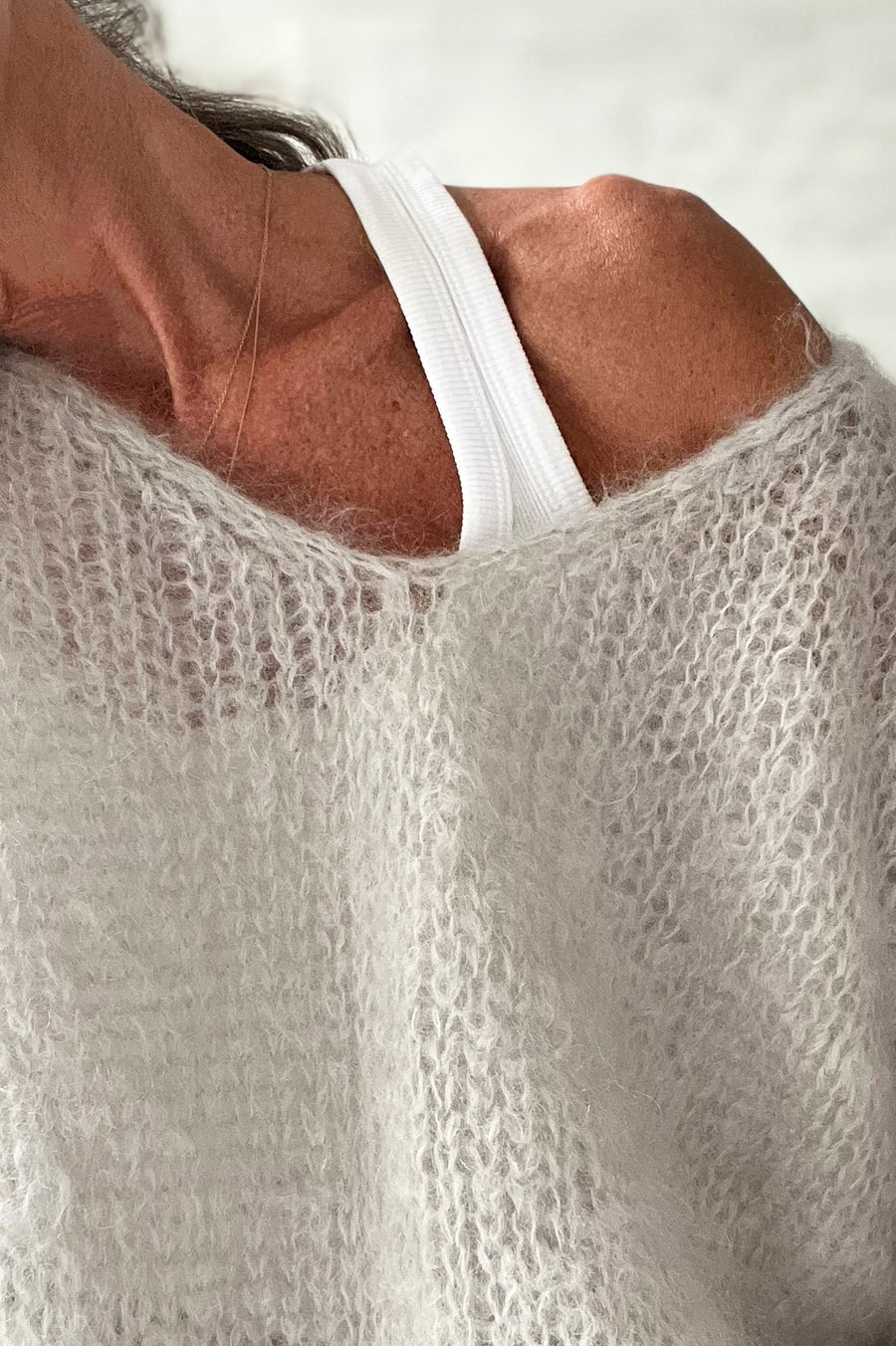 V-Neck Sweater - Grey