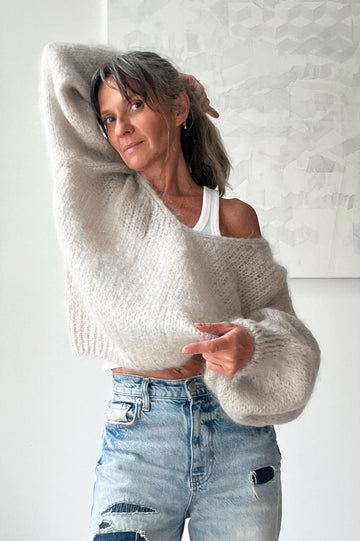 V-Neck Sweater - Grey
