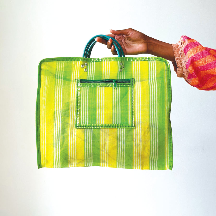 Market Bag - Lime Stripe