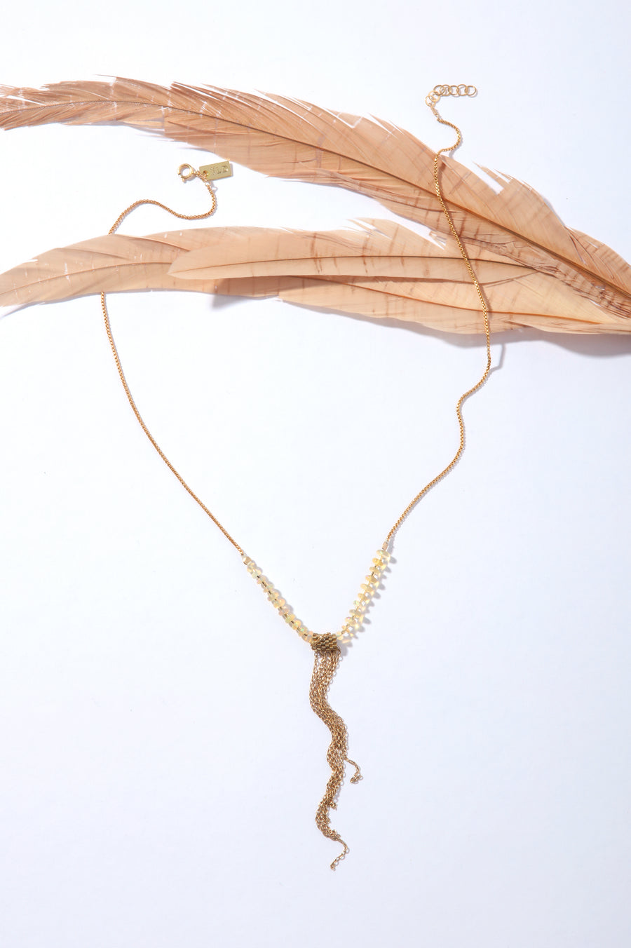 Phoenix Necklace -  Opal Fringe Short