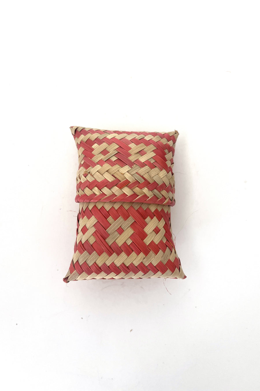 Woven Palm Leaf Jewelry Holder - Red #2