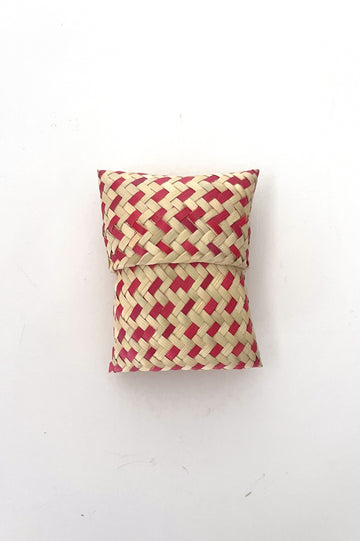 Woven Palm Leaf Jewelry Holder - Red