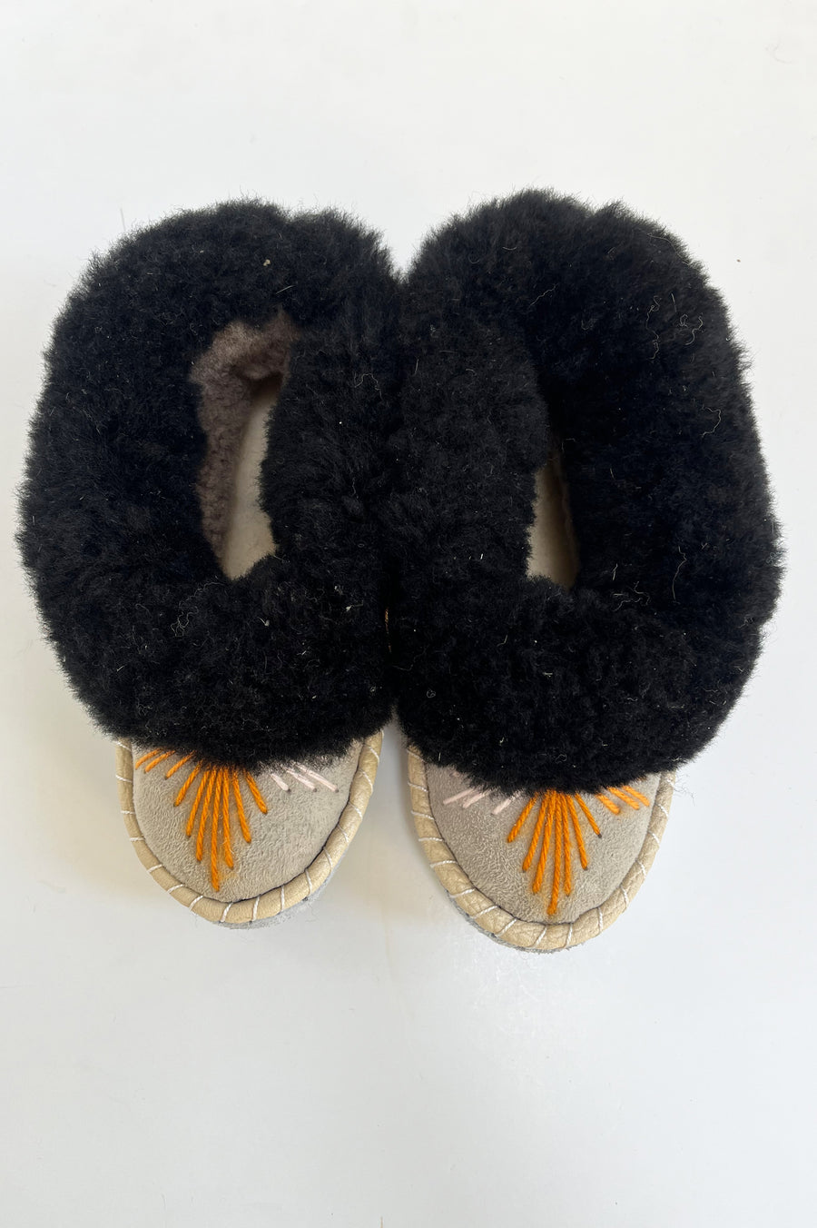 Sheepskin Slippers -  Yellow/Pink Size 37