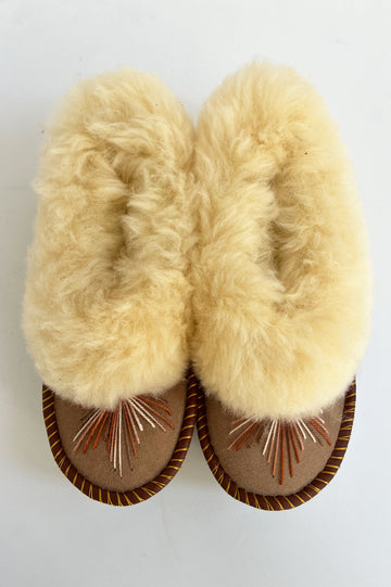 Sheepskin Slippers -  Browns Size 38