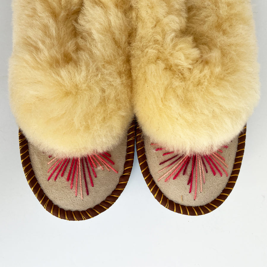 Sheepskin Slippers -  Reds Size 38