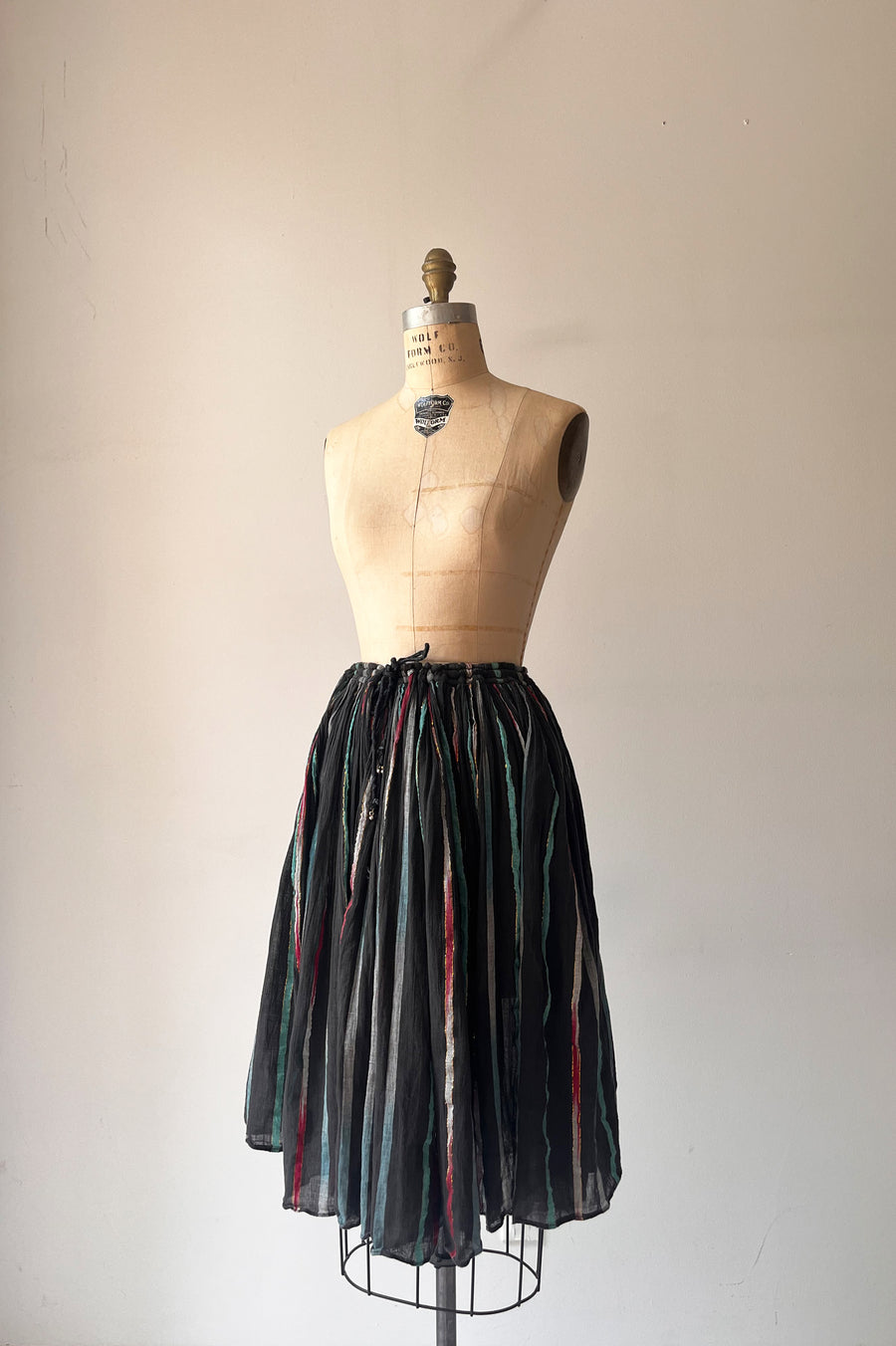 Vintage Black Skirt with Lame Stripes