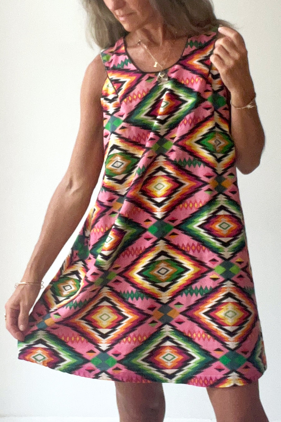 Vintage Patterned Colorful Dress