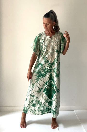 Vintage Green Tie Dye Dress