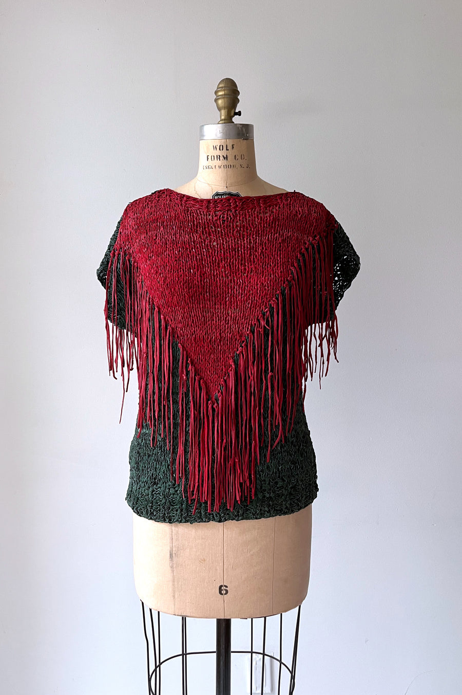 Vintage Leather Fringe Top