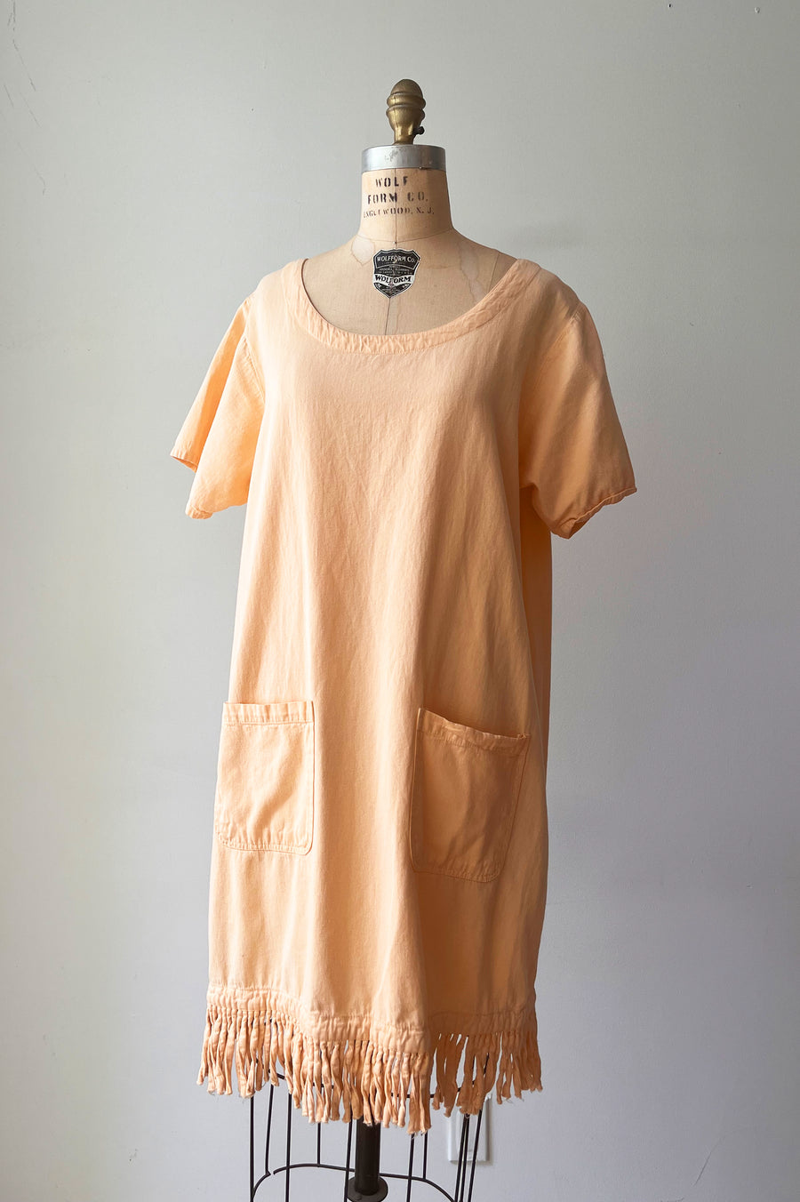 Vintage Peach Fringe Dress