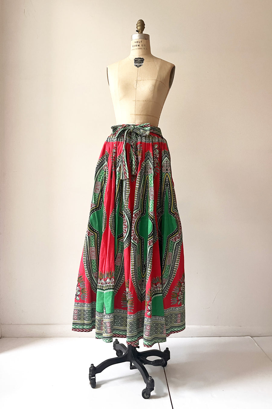 Vintage Tie Maxi Skirt