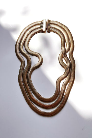 Vintage Triple Snake Chain Necklace