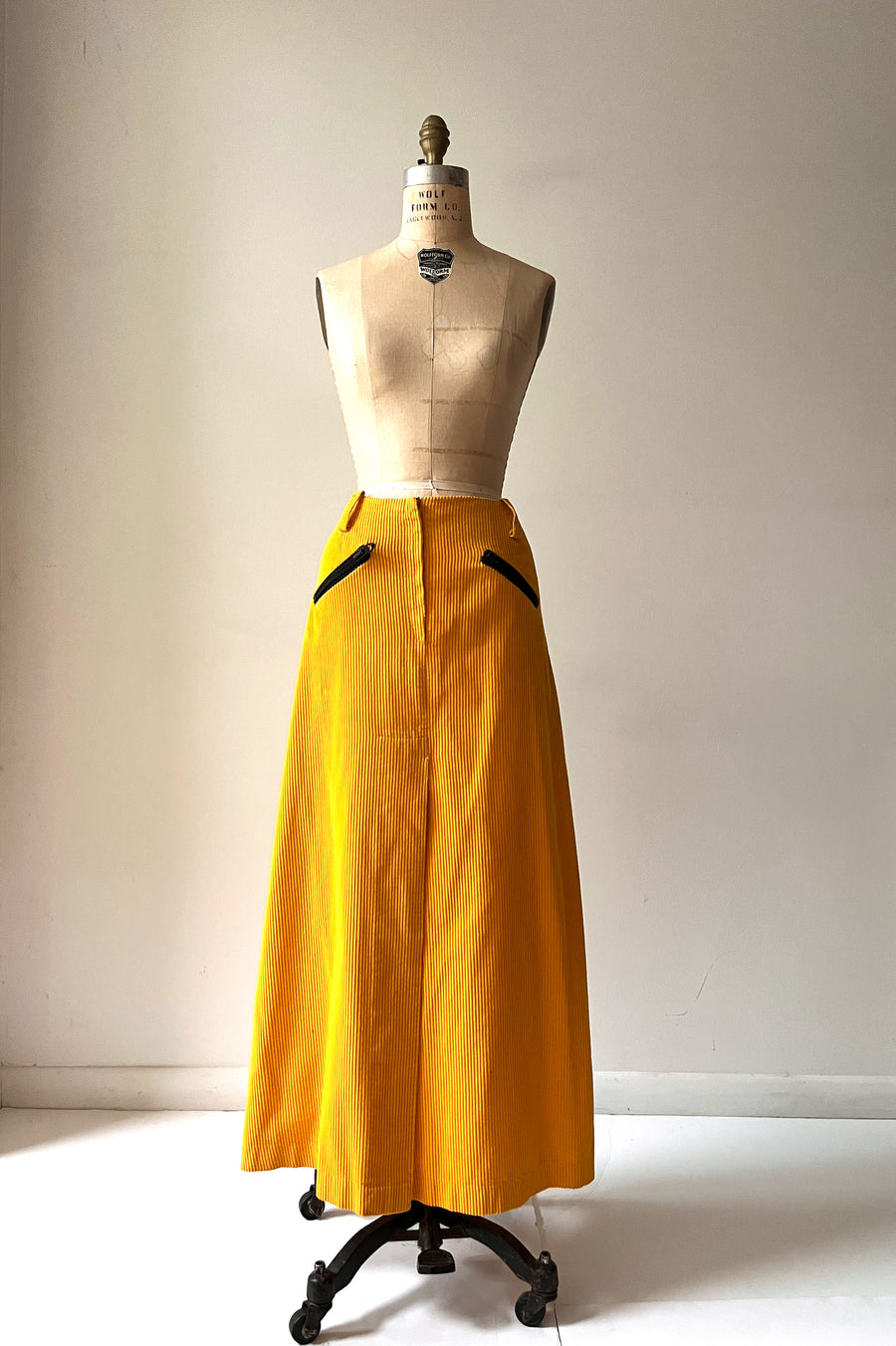 Vintage Corduroy A-Line Maxi Skirt