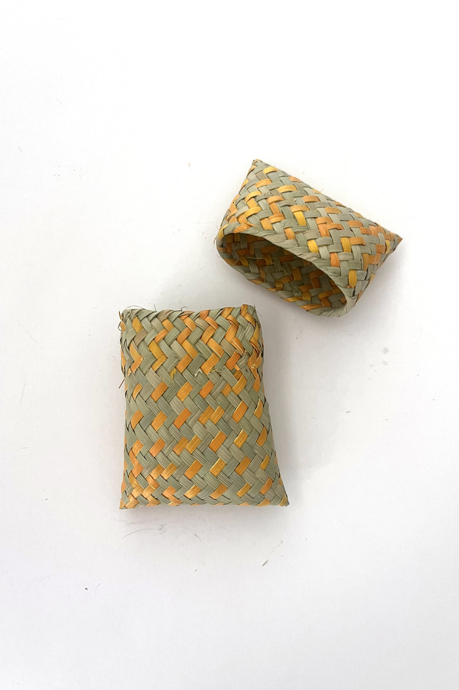 Woven Palm Leaf Jewelry Holder - Yellow