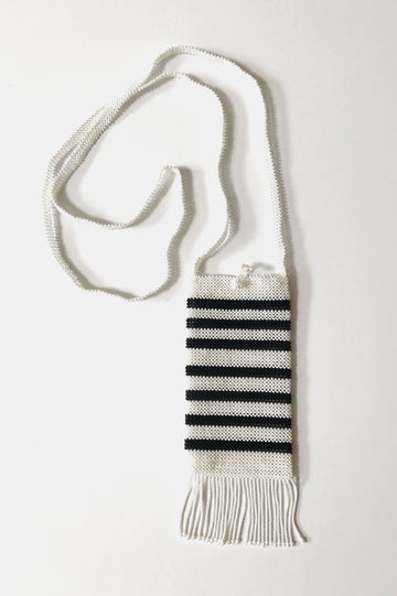 Beaded Fringe Phone Pouch - Stripes