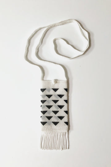 Beaded Fringe Phone Pouch - Triangles