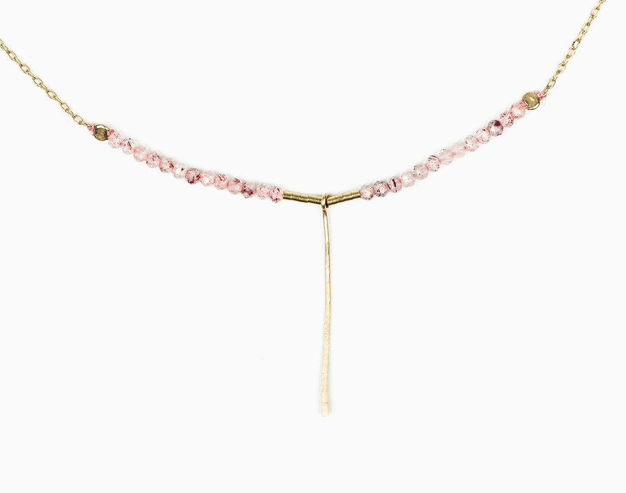 Drift Strawberry Quartz with Pin Necklace