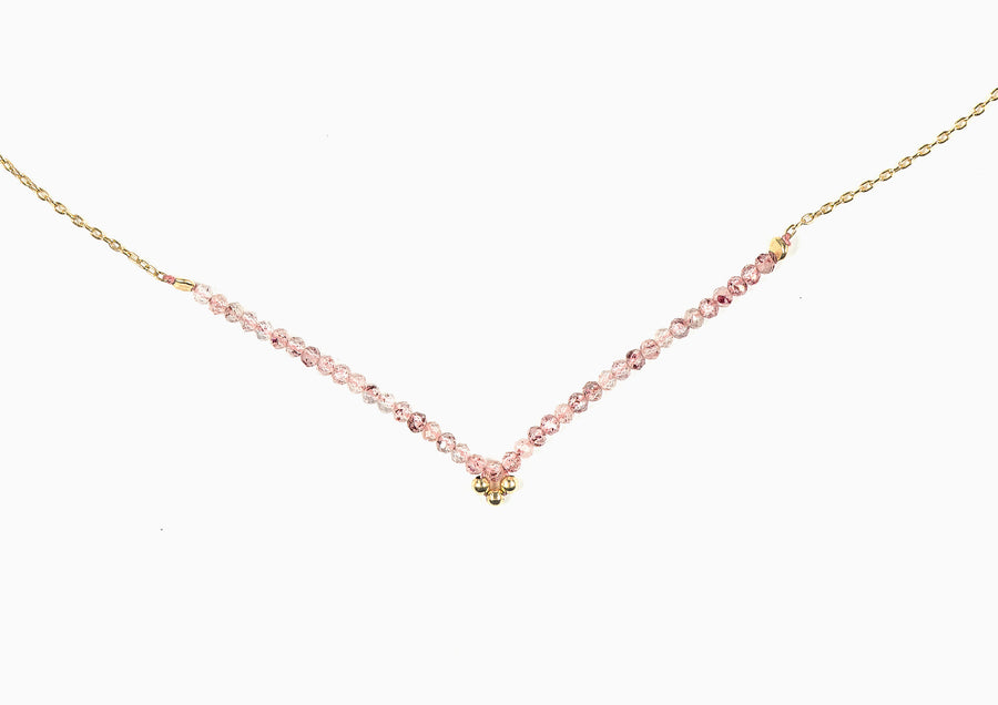 Drift Flower Strawberry Quartz Necklace