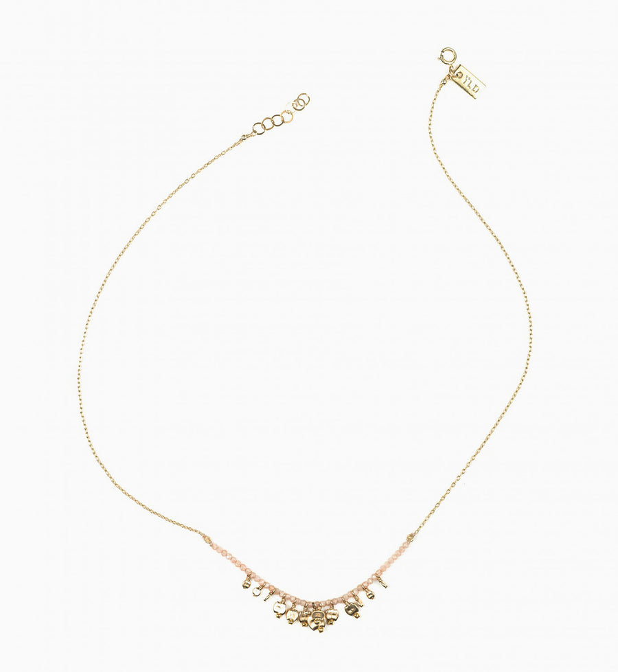 Drift Cluster Peach Moonstone Necklace