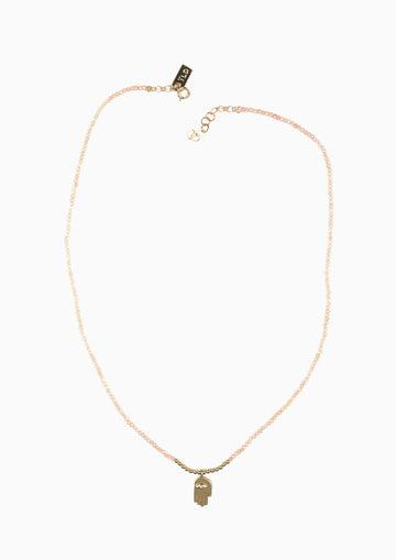 Drift Hand on Peach Moonstone Necklace
