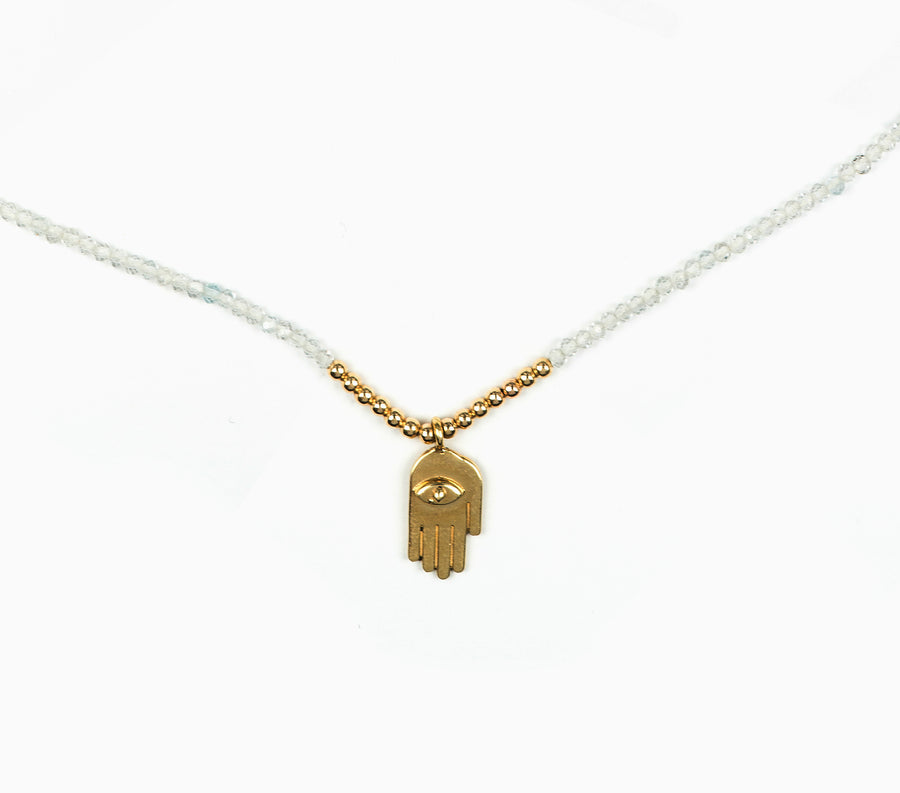 Drift Hand on White Topaz Necklace